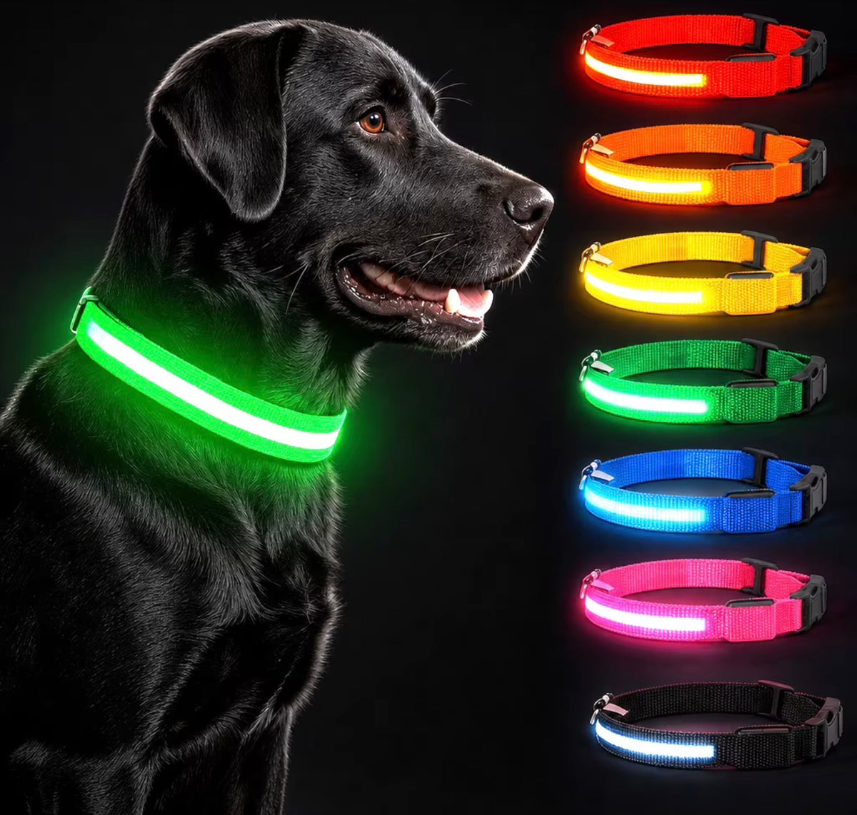 Collar para Perro con Luz LED, ajustable