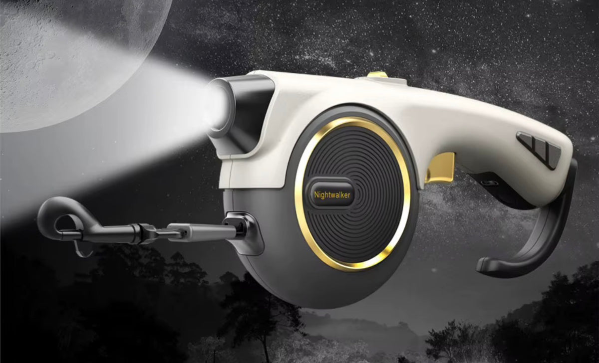 Correa retractable para Mascota de hasta 55kg con linterna LED recargable