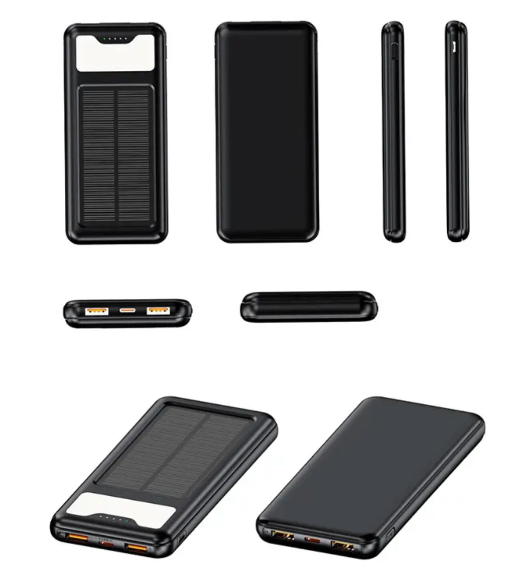 Power Bank Solar de 10,000mah Multiples Entradas