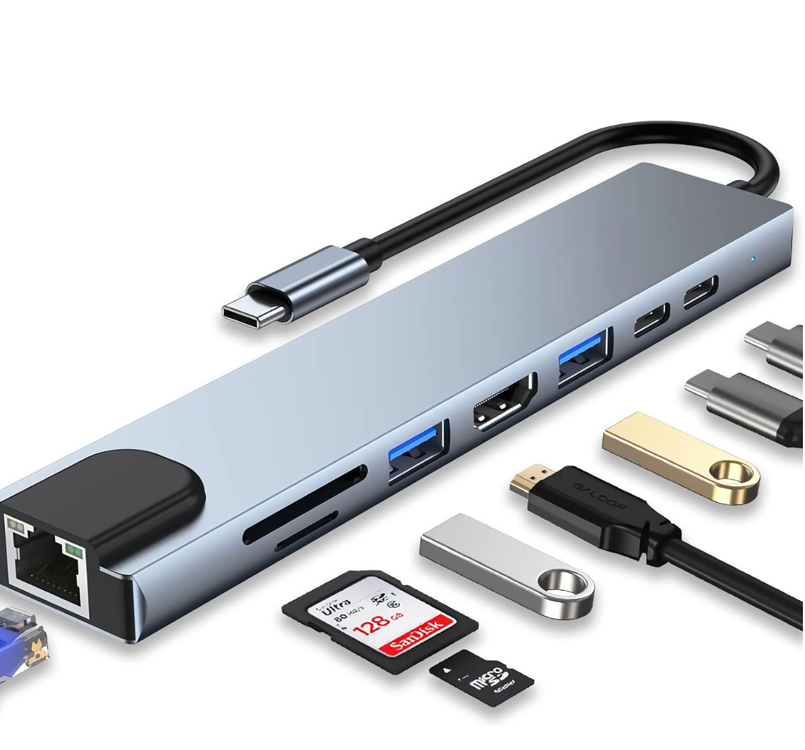 Adaptador 8 en 1 a Tipo C