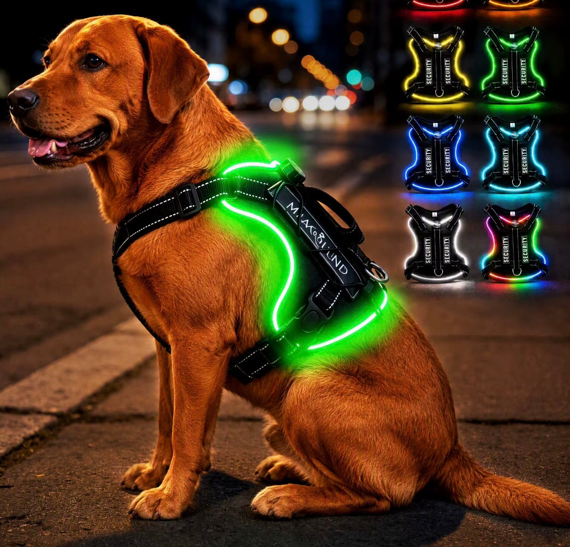 Pechera con Luces Led recargable para mascotas de M a XL