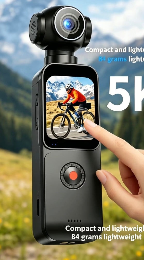 Cámara Gimbal de Bolsillo 5k, Rotación de 270 grados y Pantalla Táctil