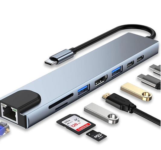 Adaptador 8 en 1 a Tipo C