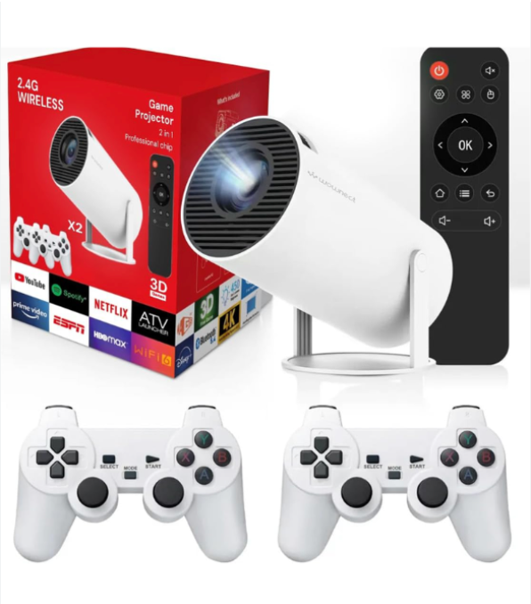 Combo Proyector HY300 con Game Stick 4k
