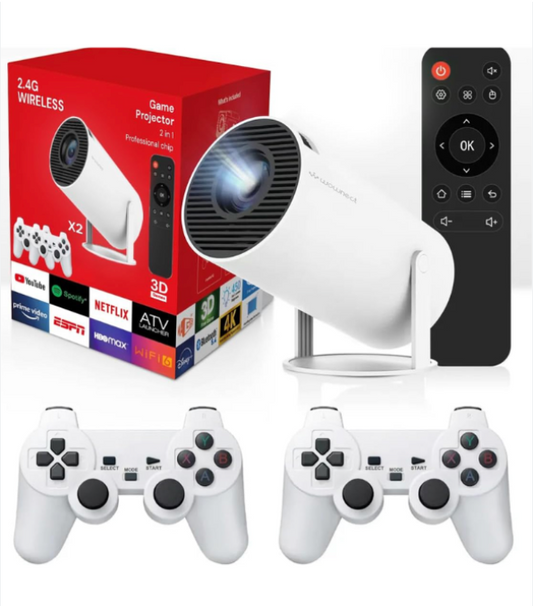 Combo Proyector HY300 con Game Stick 4k